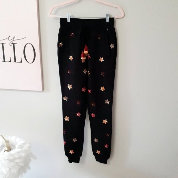 NWT Rococo Sand black sequin star tassel jogger trackpants, XS - Picture 10 of 11